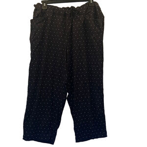 George Black and White Polka Dot Capris, Plus Size XXL